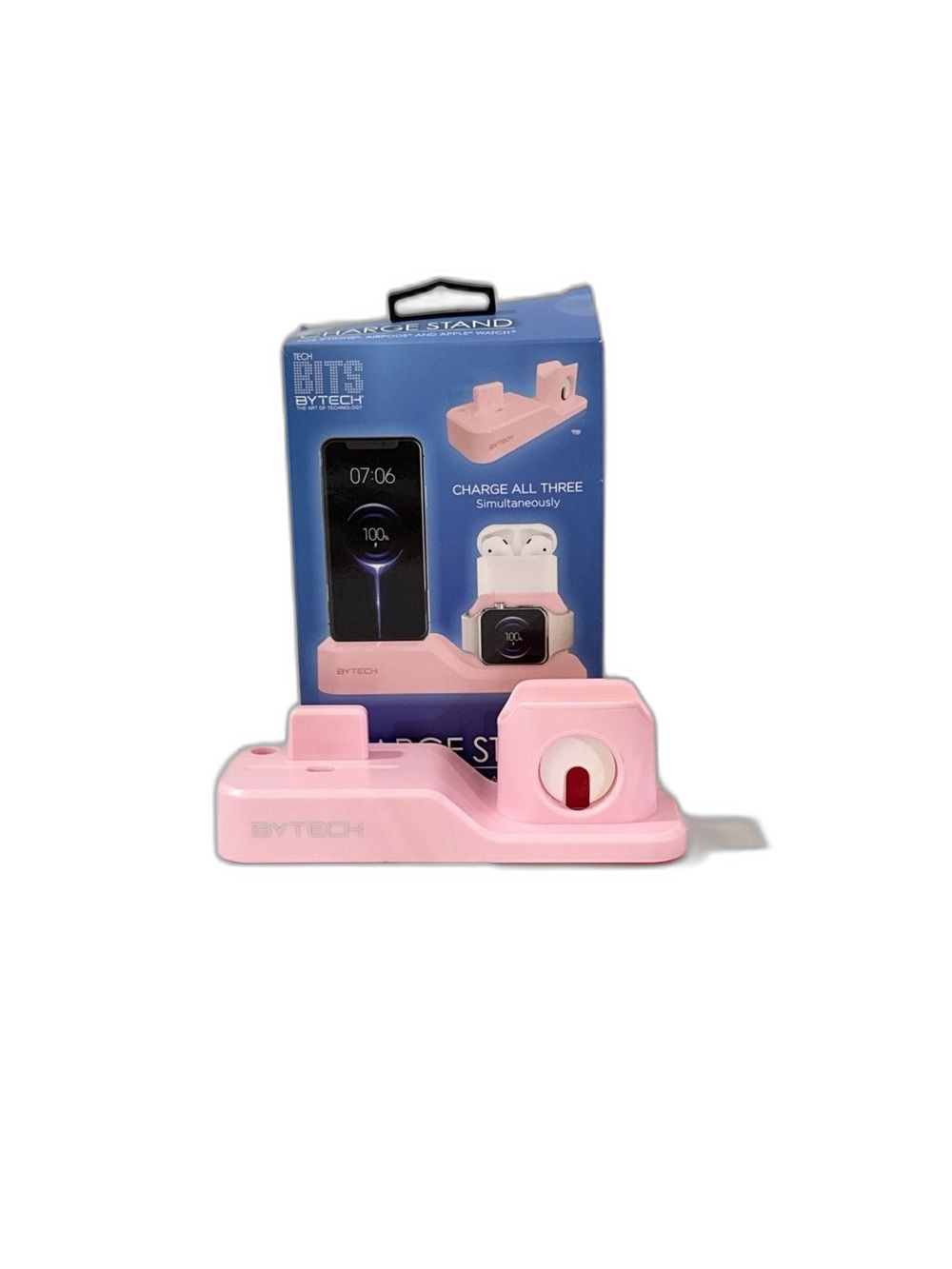 BYTECH Pink 3-in-1 Charging Stand for Apple products